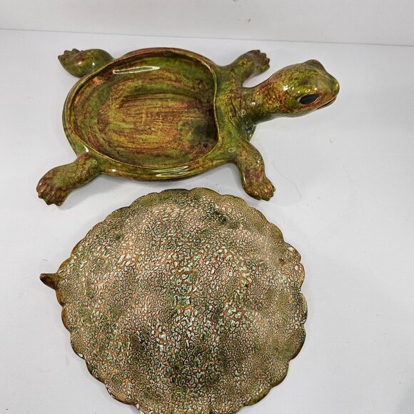 Vintage Snapper Turtle Large Trinket Box Figurine Removable Shell 1970 - Picture 8 of 13